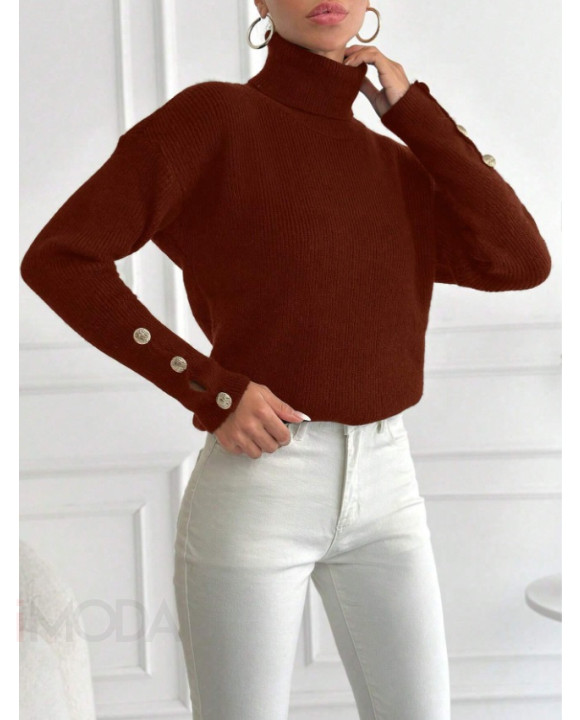 Hnedý pletený rolák-311320-20