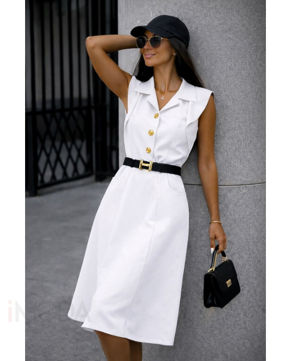 Biele košeľové midi šaty s opaskom-326293-20