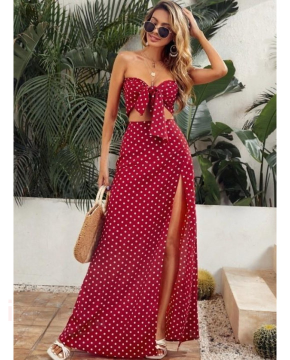 Červený bodkovaný komplet-301992-20