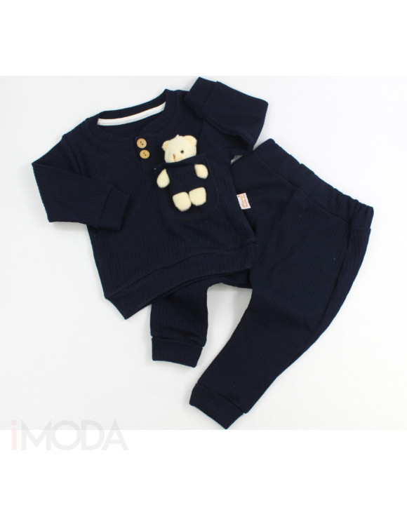Detská tmavomodrá súprava s plyšovým medvedíkom-258259-20