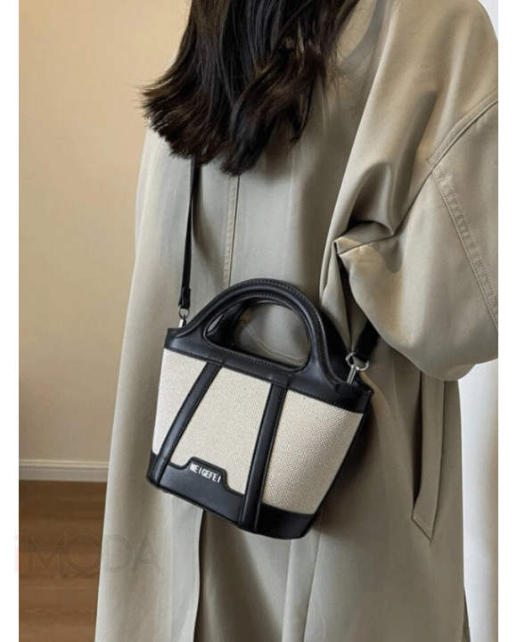 Béžovo-čierna trendy kabelka-306122-20