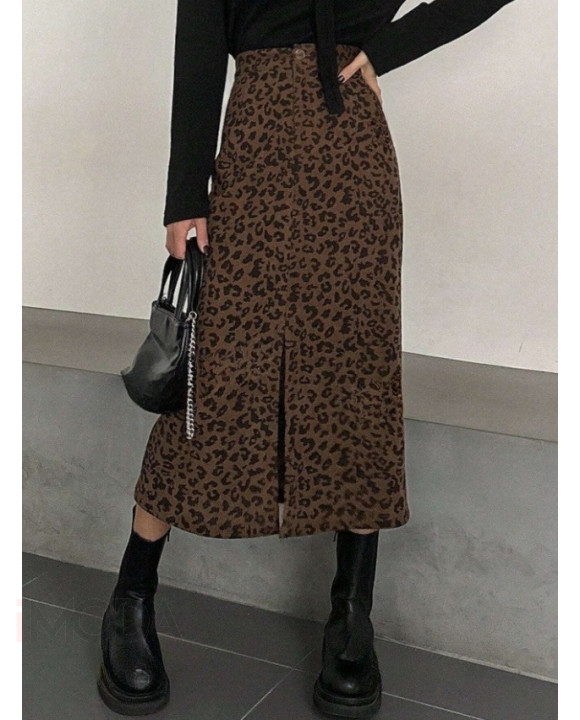 Hnedá vrúbkovaná sukňa-312136-20