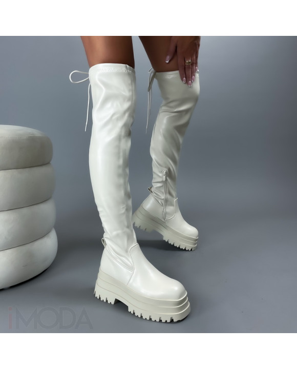 Béžové vysoké čižmy-308621-20
