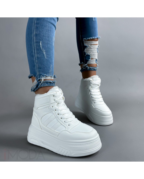 Biele členkové zateplené tenisky-312966-20