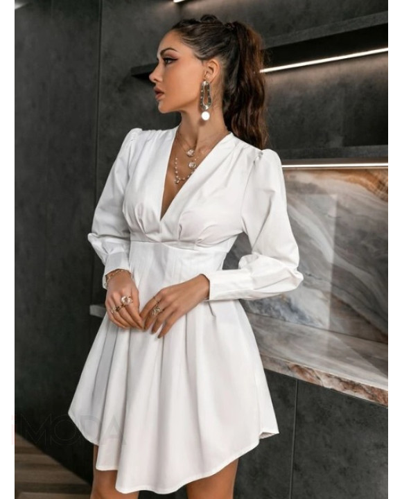 Biele šaty s dlhým rukávom-282859-20