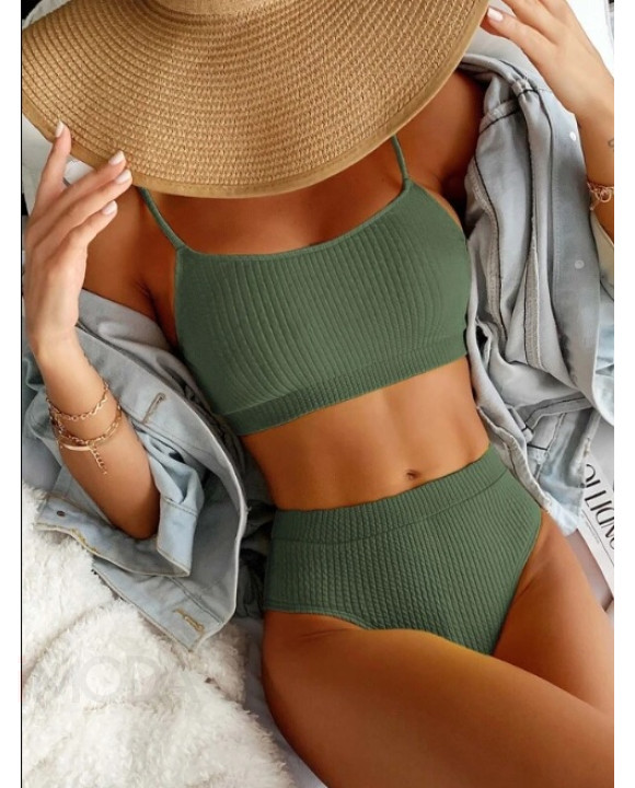 Olivovo-zelené dvojdielne plavky-282961-20