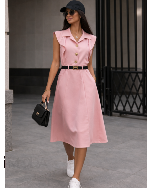 Ružové košeľové midi šaty-326292-20