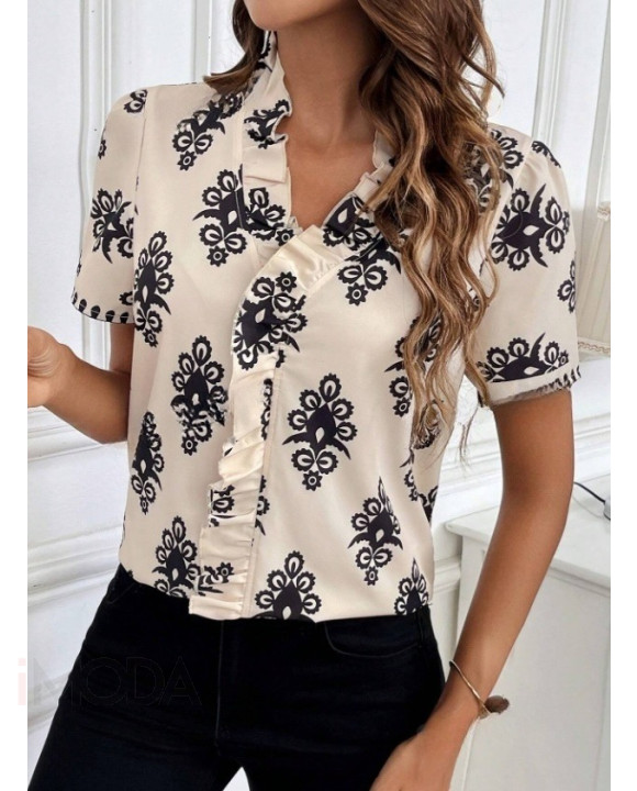 Béžový vzorovaný top-307571-20