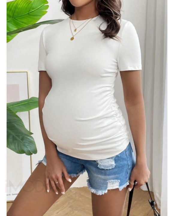 Biele tehotenské tričko-306684-20