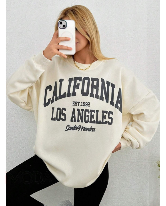 Biela oversize mikina LA-314718-20