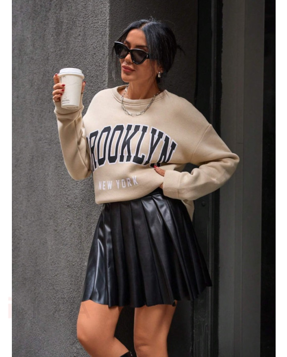 Oversize mikina s nápisom BROOKLYN-314657-20