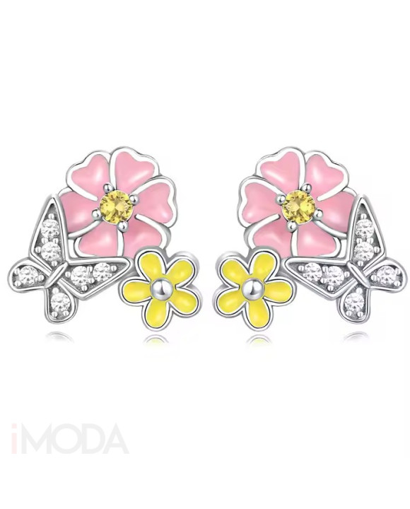 Strieborné náušnice Kvety-320867-20