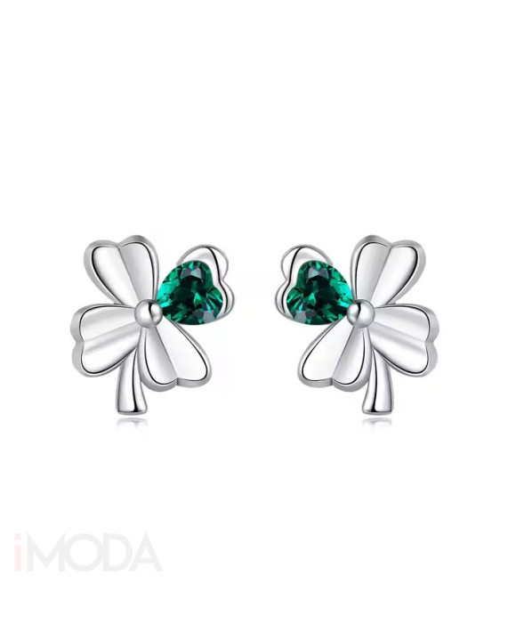 Strieborné náušnice Štvorlístok-320881-20