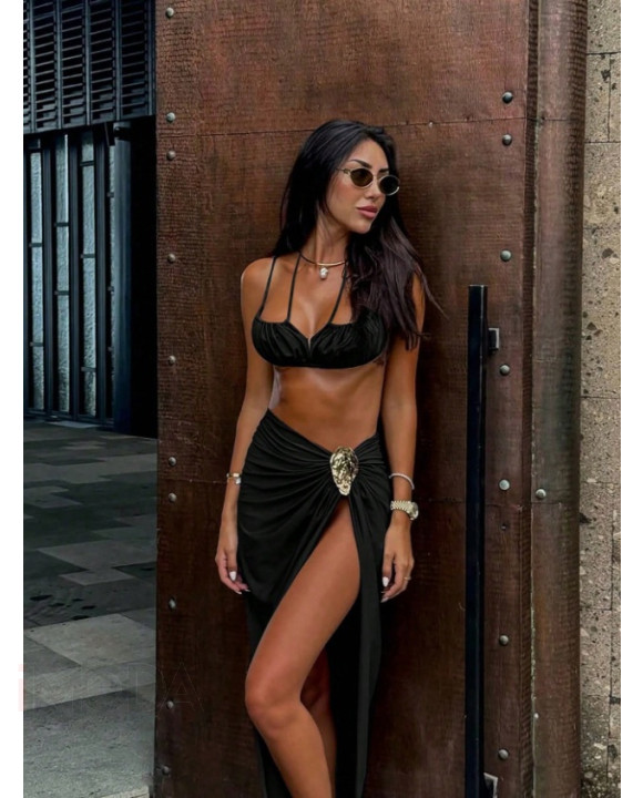 Čierny trojdielny plavkový komplet-325389-20