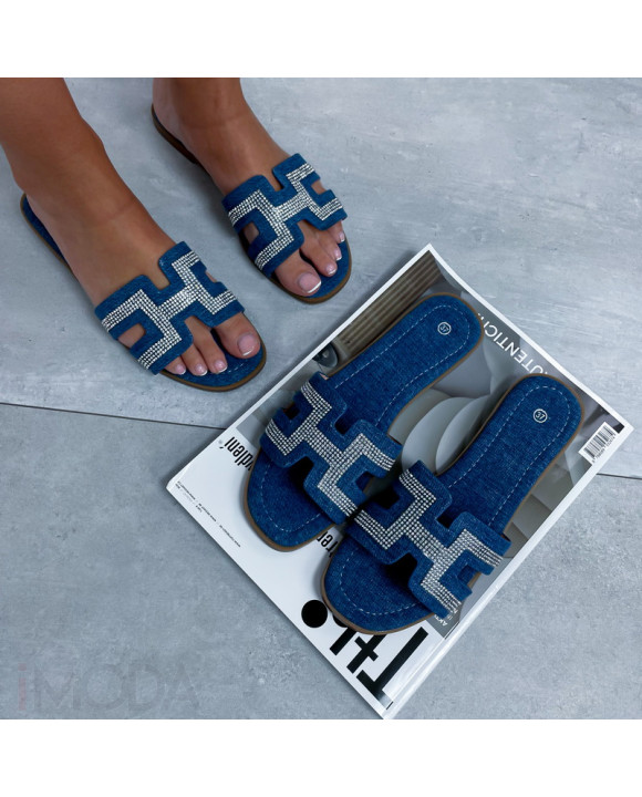 Modré rifľové šľapky s kamienkami-306597-20