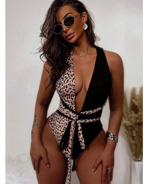 Čierne leopardie jednodielne plavky-325436-20