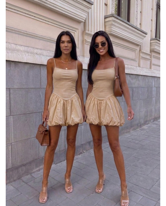 Béžové PUFFY šaty-329385-20