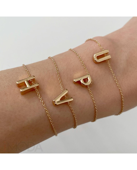 Dámsky pozlátený náramok s písmenkom-233102-20