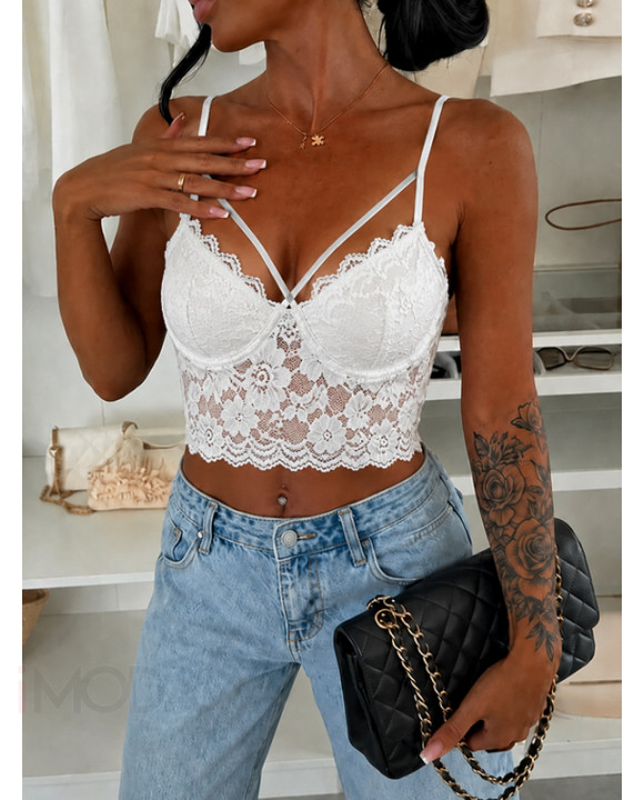 Biely čipkovaný top-328350-20