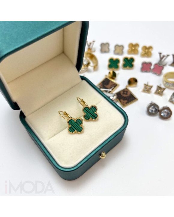 Dámske oceľové náušnice zelené-265327-20