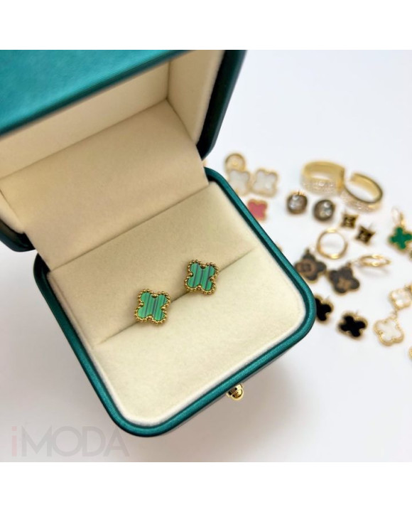 Dámske oceľové náušnice zelené-268698-20