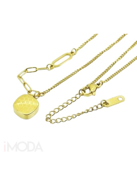 Dámsky oceľový náhrdelník pozlátený s príveskom-311861-20