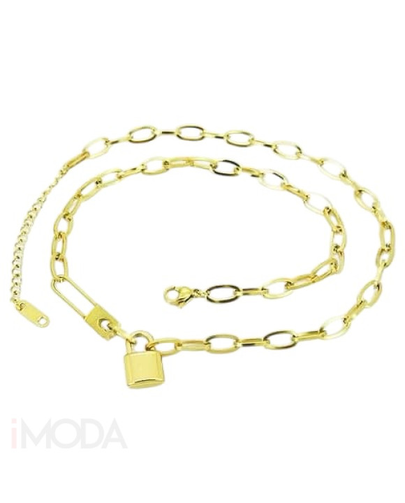 Dámsky oceľový náhrdelník pozlátený kľúčik-311863-20