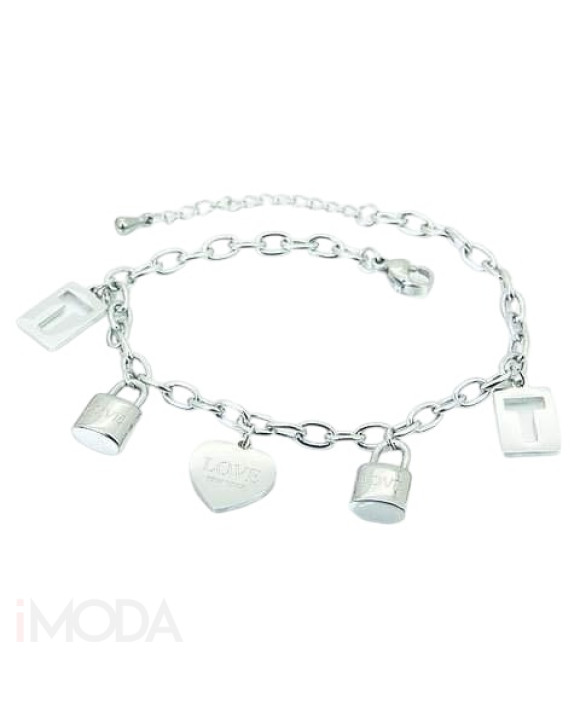 Dámsky oceľový náramok s príveskami-311941-20