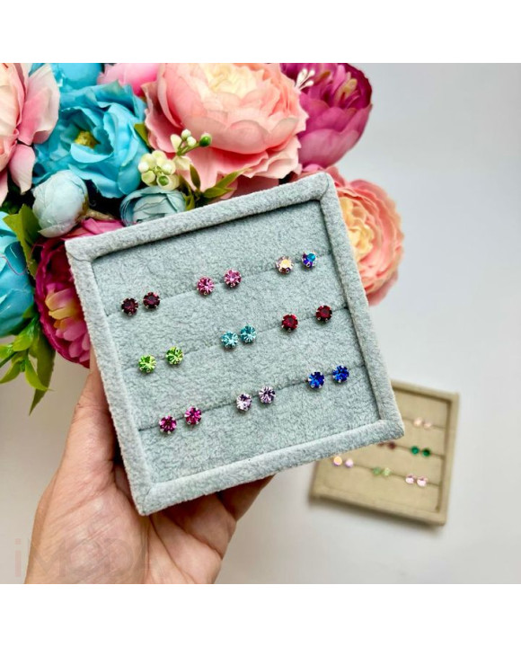 Farbené strieborné náušnice s kryštálom-313497-20