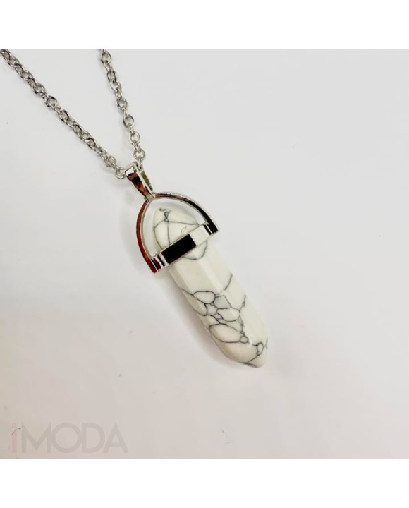 Oceľový náhrdelník s kryštálom-319425-20