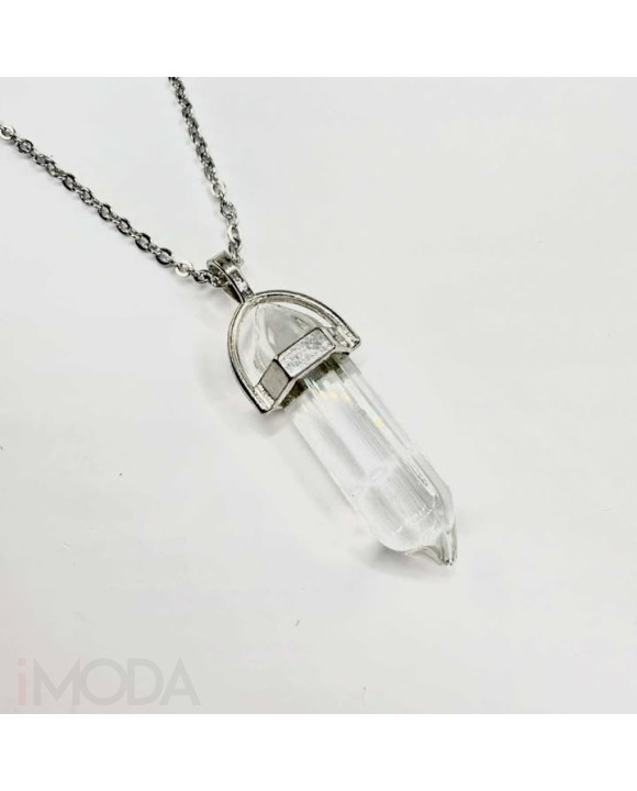 Oceľový náhrdelník s kryštálom-319430-20