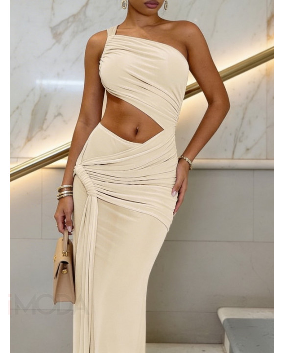 Béžové asymetrické dlhé šaty-325990-20