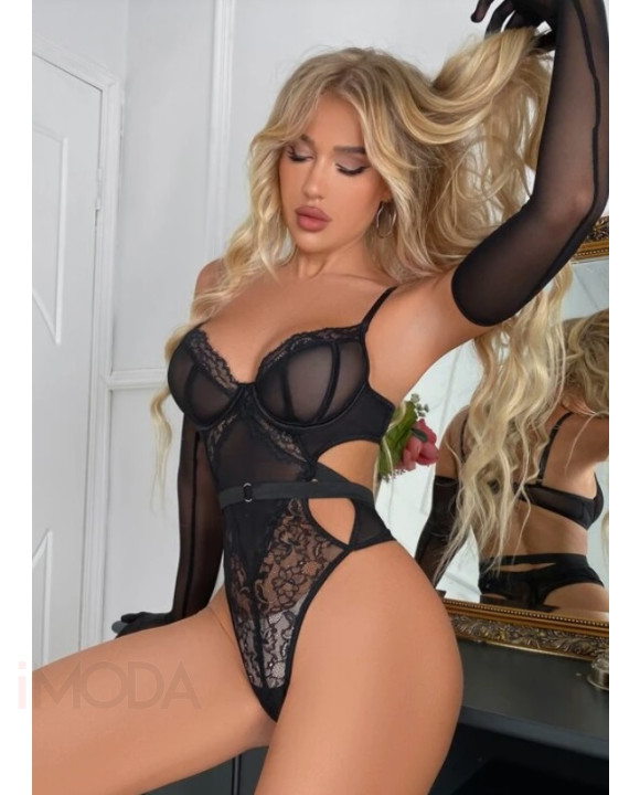 Čierne čipkované body-297906-20