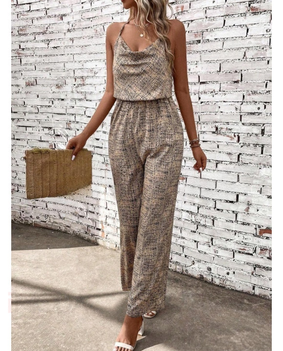 Hnedý vzorovaný overal-307943-20