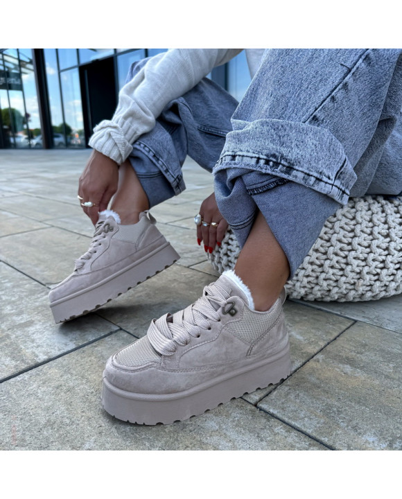 Svetlohnedé zateplené tenisky-321474-20