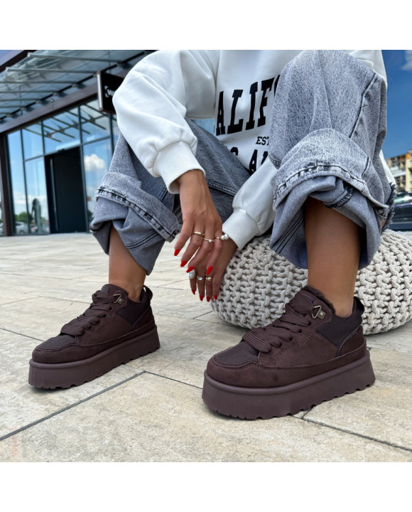 Tmavohnedé zateplené tenisky-321481-20