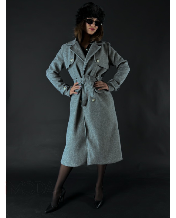 Sivý dlhý kabát-312058-20