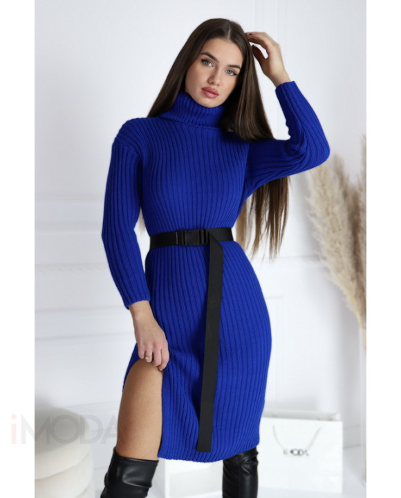 Modré rolákové pletené šaty-296470-20