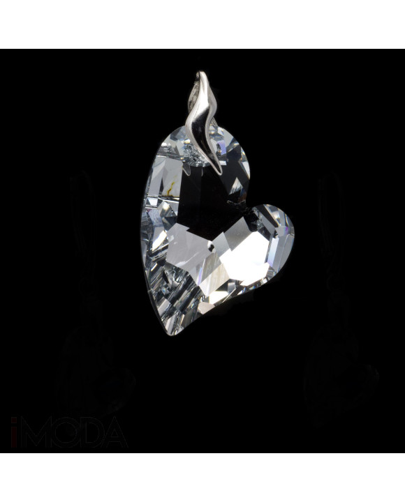 Strieborný prívesok srdiečko Swarovski-200090-20