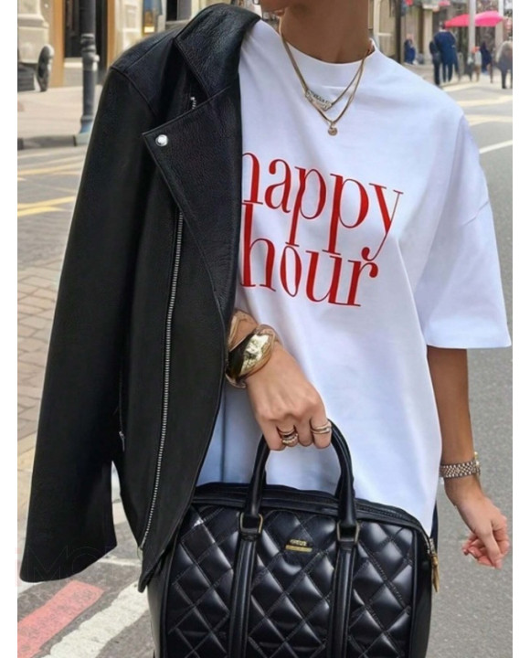 Biele tričko HAPPY HOUR-316570-20