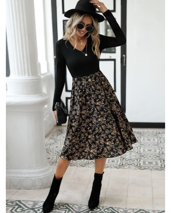 Čierne šaty s potlačou-308023-20