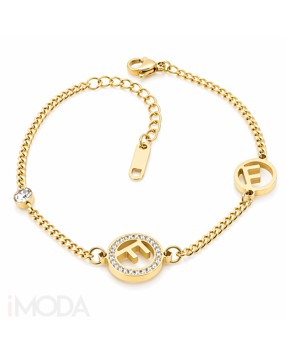 Oceľový pozlátený náramok s príveskom-279433-20