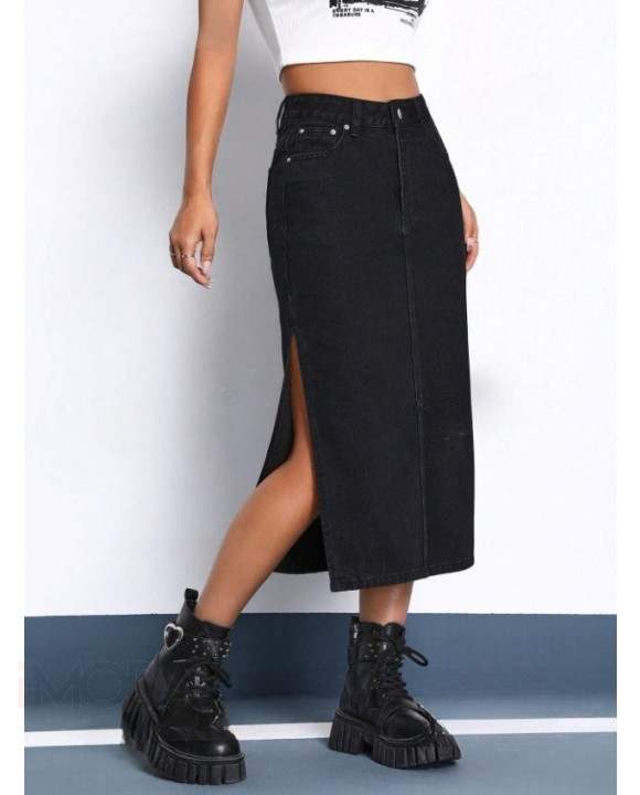 Čierna rifľová sukňa-309115-20