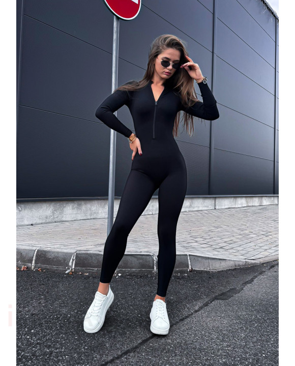 Čierny vrúbkovaný overal-323347-20