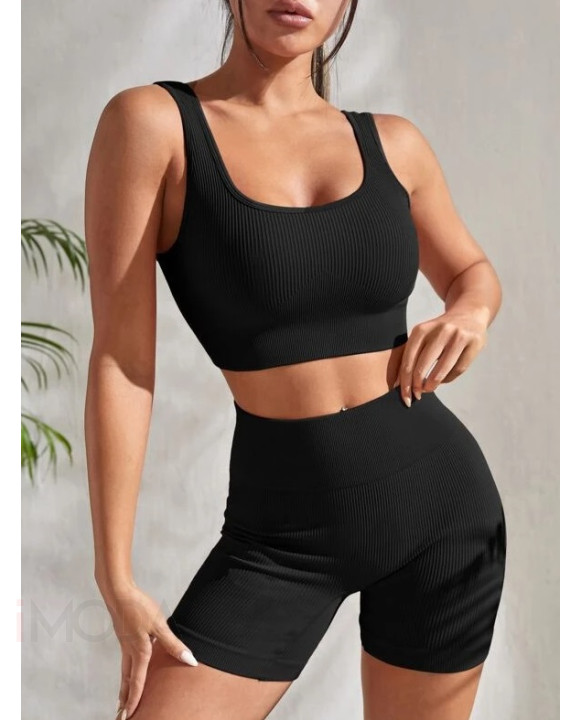 Čierna vrúbkovaná PUSH-UP súprava-280343-20