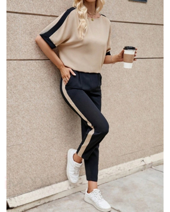 Béžovo-čierny komplet-309461-20