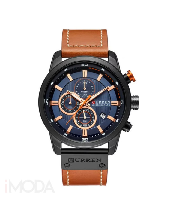 Pánske hodinky s koženým remienkom hnedé-317060-20