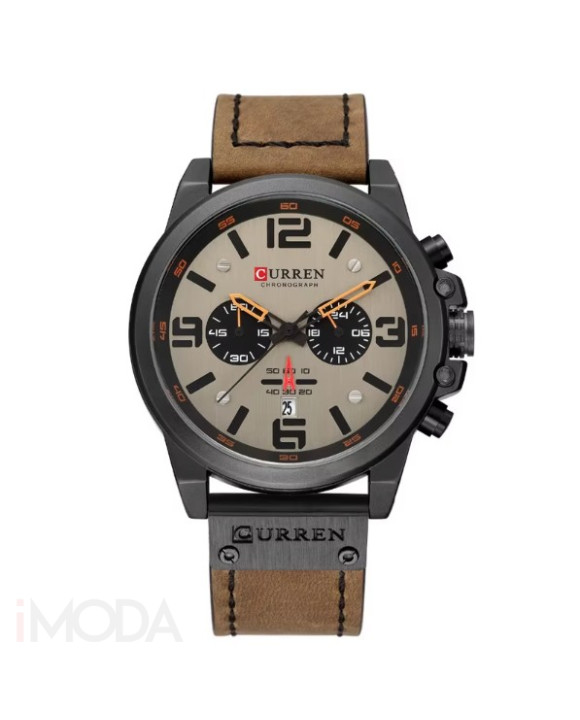 Pánske hodinky s koženým remienkom hnedé-317065-20