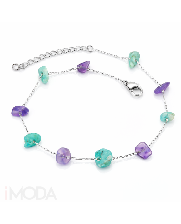 Dámsky oceľový náramok s príveskami na nohu-321902-20