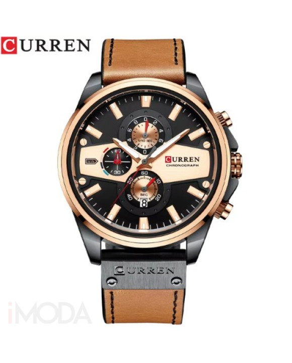 Pánske hodinky hnedé s koženým remienkom-317074-20